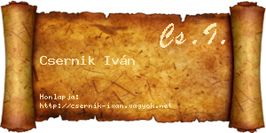 Csernik Iván névjegykártya
