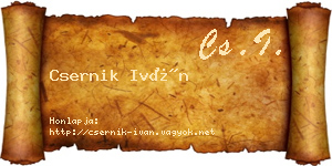 Csernik Iván névjegykártya